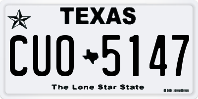 TX license plate CUO5147