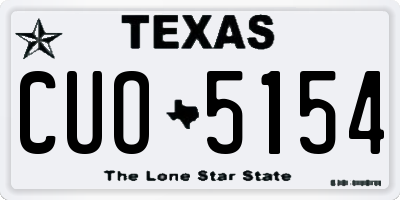 TX license plate CUO5154