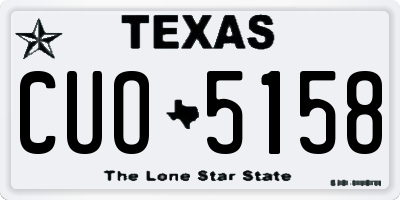TX license plate CUO5158