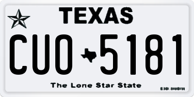 TX license plate CUO5181