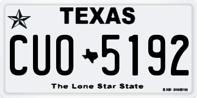 TX license plate CUO5192