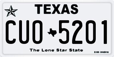 TX license plate CUO5201