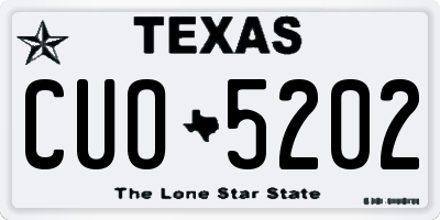 TX license plate CUO5202