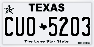TX license plate CUO5203