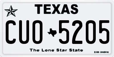TX license plate CUO5205