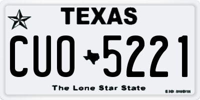TX license plate CUO5221