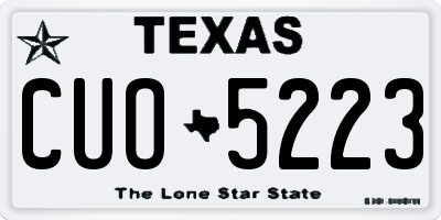 TX license plate CUO5223