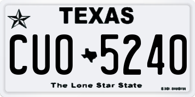 TX license plate CUO5240