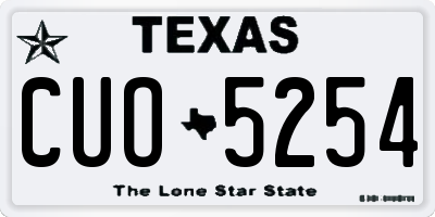 TX license plate CUO5254
