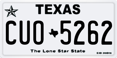 TX license plate CUO5262
