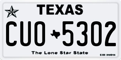 TX license plate CUO5302