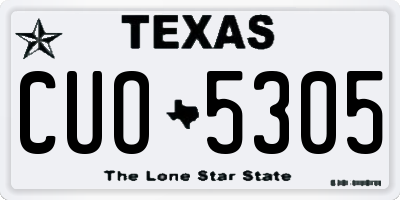 TX license plate CUO5305