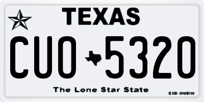 TX license plate CUO5320