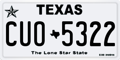 TX license plate CUO5322