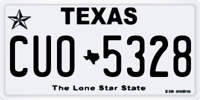 TX license plate CUO5328