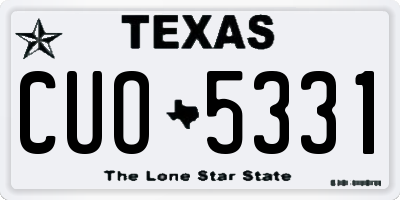 TX license plate CUO5331