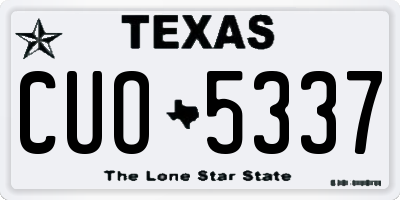 TX license plate CUO5337