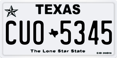 TX license plate CUO5345