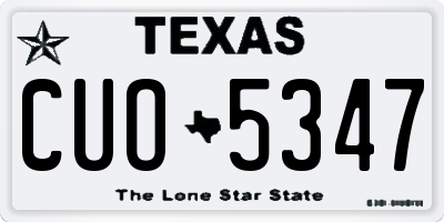 TX license plate CUO5347