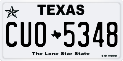 TX license plate CUO5348