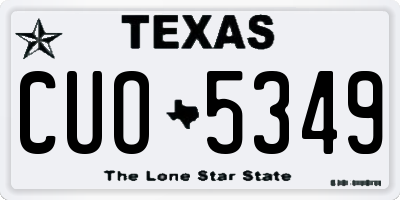 TX license plate CUO5349