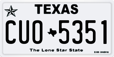 TX license plate CUO5351