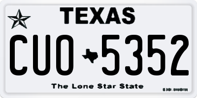 TX license plate CUO5352