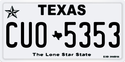 TX license plate CUO5353
