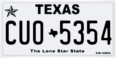 TX license plate CUO5354