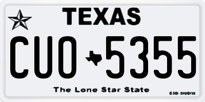TX license plate CUO5355