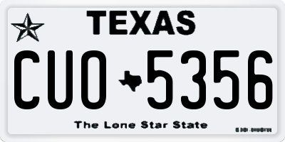 TX license plate CUO5356