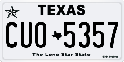 TX license plate CUO5357