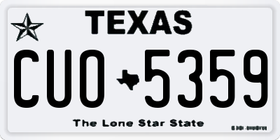 TX license plate CUO5359