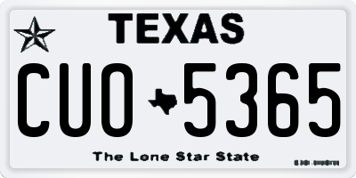 TX license plate CUO5365