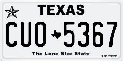 TX license plate CUO5367