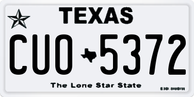 TX license plate CUO5372