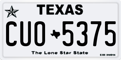 TX license plate CUO5375