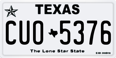 TX license plate CUO5376