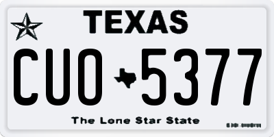 TX license plate CUO5377