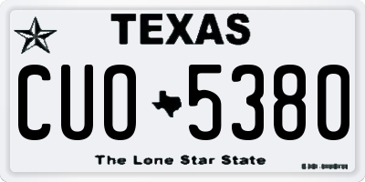 TX license plate CUO5380