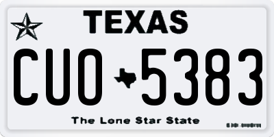 TX license plate CUO5383