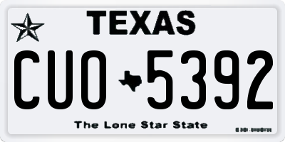 TX license plate CUO5392
