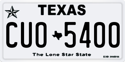 TX license plate CUO5400
