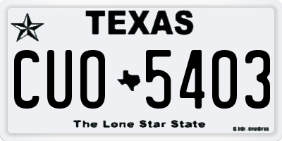 TX license plate CUO5403