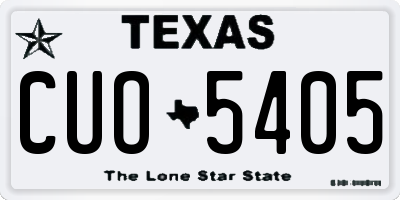 TX license plate CUO5405