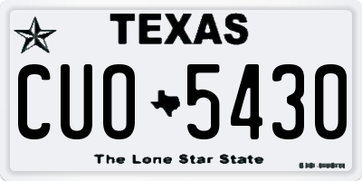 TX license plate CUO5430