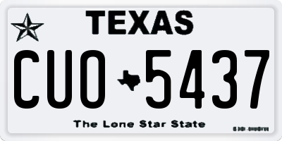 TX license plate CUO5437