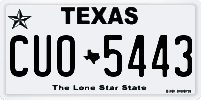 TX license plate CUO5443