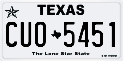 TX license plate CUO5451