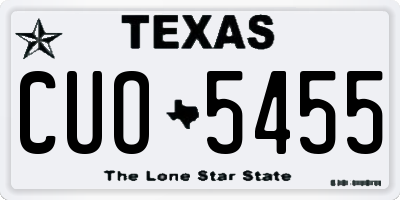 TX license plate CUO5455
